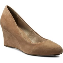 Półbuty TAMARIS - 1-22468-20 Old Rose 558. Szare półbuty damskie na koturnie marki Tamaris, z materiału, na sznurówki. W wyprzedaży za 199,00 zł.