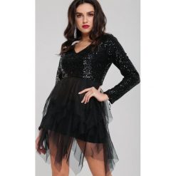 Czarna Sukienka Burrville. Czarne sukienki damskie Renee, s, bez wzorów, wizytowe, bez kołnierzyka, bez rękawów. W wyprzedaży za 124,99 zł.