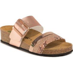 Klapki DR. BRINKMANN - 701509 Rosa 42. Różowe klapki damskie Dr. Brinkmann, bez wzorów, ze skóry ekologicznej, bez obcasa, na obcasie. Za 169,00 zł.