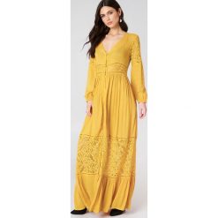 Długie sukienki: Boohoo Koronkowa sukienka maxi - Yellow