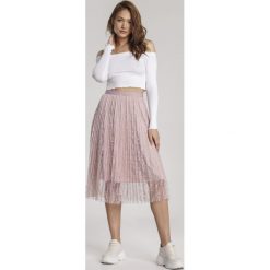 Ciemnoróżowa Spódnica Arrielure. Różowe spódniczki damskie Renee, s, bez wzorów, midi. Za 79,99 zł.