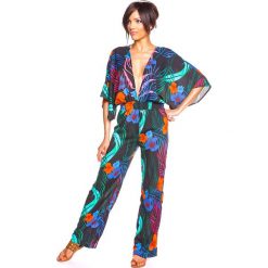 Kombinezon "Mona" ze wzorem. Szare kombinezony damskie Glamour Paris, s, bez wzorów, bez kołnierzyka, bez rękawów. W wyprzedaży za 153,95 zł.
