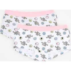 Bielizna dziewczęca: 2 pack majtek smiley world – Biały