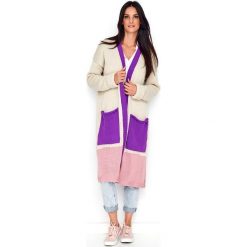 Kardigan maxi z kieszeniami kolorowy. Sukienki damskie e-margeritka.pl, s, bez wzorów. Za 198,99 zł.