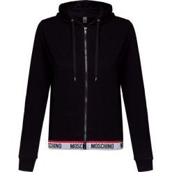 Bluza MOSCHINO UNDERWEAR. Czarne bluzy damskie Moschino Underwear, bez wzorów, z dzianiny, bez rękawów, z kapturem. W wyprzedaży za 739,00 zł.