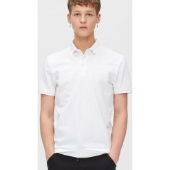 Koszulka polo - Biały. Białe koszulki męskie Cropp, s, bez wzorów, polo, bez rękawów. Za 49,99 zł.