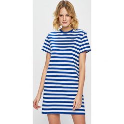 Polo Ralph Lauren - Sukienka. Niebieskie sukienki damskie Polo Ralph Lauren, na co dzień, s, bez wzorów, z bawełny, casualowe, z okrągłym kołnierzem, z krótkim rękawem, krótkie, mini, proste. W wyprzedaży za 359,90 zł.