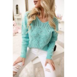 Sweter CHARITA MINT. Zielone bluzy damskie IVET, bez wzorów. W wyprzedaży za 49,00 zł.