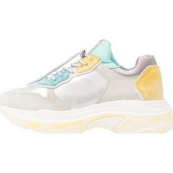 Bronx Sneakersy niskie offwhite/turquoise/yellow. Szare trampki i tenisówki damskie marki Bronx, bez wzorów, ze skóry, bez zapięcia. Za 609,00 zł.
