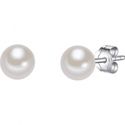 Kolczyki-wkrętki z perłami w kolorze białym. Białe kolczyki damskie Pearls Special, z perłą, srebrne. W wyprzedaży za 90,95 zł.