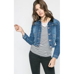 Wrangler - Kurtka. Niebieskie kurtki damskie Wrangler, s, bez wzorów, z bawełny, krótkie, bez kaptura. W wyprzedaży za 279,90 zł.