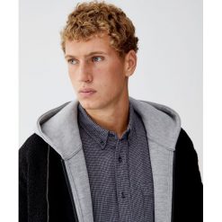 Koszula basic z flaneli w pepitkę. Szare koszule męskie Pull&Bear, m, bez wzorów, bez kołnierzyka, bez rękawów. Za 89,90 zł.