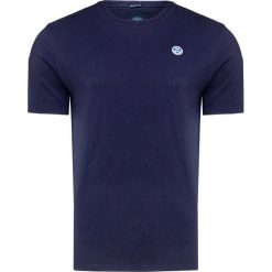T-shirt NORTH SAILS. Niebieskie t-shirty męskie North Sails, z aplikacjami, z bawełny, z okrągłym kołnierzem. W wyprzedaży za 95,00 zł.