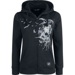 Black Premium by EMP Freaking Out Loud Bluza z kapturem rozpinana damska czarny. Czarne bluzy damskie marki Black Premium by EMP, xl, z nadrukiem, bez rękawów, z kapturem. Za 89,90 zł.