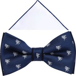 Granatowa mucha w ptaszki A306. Białe muszki męskie Modini Moda Męska, na co dzień, bez wzorów, z bawełny, eleganckie. Za 55,00 zł.