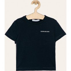 Calvin Klein Jeans - T-shirt dziecięcy 104-176 cm. Niebieskie t-shirty chłopięce Calvin Klein Jeans, bez wzorów, z bawełny, bez rękawów. W wyprzedaży za 59,90 zł.