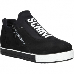 Czarne buty sportowe sneakersy na platformie z ozdobnym suwakiem Casu SG-61. Czarne sneakersy damskie Casu. Za 69,99 zł.