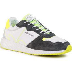 Sneakersy PEPE JEANS - Koko Tech PLS30997 Neon Yellow 044. Białe półbuty damskie Pepe Jeans, z jeansu. W wyprzedaży za 269,00 zł.