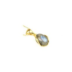 Colare Labradoryt złoto. Niebieskie naszyjniki damskie Brazi druse jewelry, na co dzień, z granatem, srebrne. Za 195,00 zł.