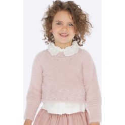 Mayoral - Sweter 92-134 cm. Różowe swetry dziewczęce Mayoral, bez wzorów, z dzianiny, bez kaptura. Za 129,90 zł.