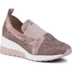 Sneakersy EKSBUT - 2B-5931-N44/0LL-1G Beż Kwiaty. Brązowe półbuty damskie Eksbut, w kwiaty, ze skóry, bez obcasa, na obcasie, bez zapięcia. W wyprzedaży za 259,00 zł.