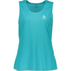 Top sportowy "Aenne" w kolorze turkusowym. Niebieskie topy damskie Odlo Women, xs, bez wzorów, ze skóry, z okrągłym kołnierzem. W wyprzedaży za 119,95 zł.
