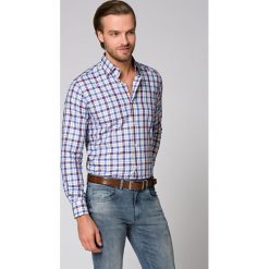 Koszula Mixkolor w Kratę Tess. Żółte koszule męskie LANCERTO, m, z haftami, z bawełny, eleganckie, bez kołnierzyka, bez rękawów. Za 299,90 zł.