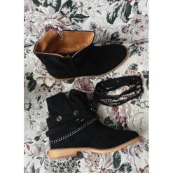 BOTKI FREYA BLACK - 39. Czarne botki damskie Fanaberia.com, na jesień, bez obcasa, bez zapięcia. Za 159,00 zł.