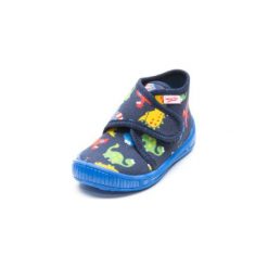 Superfit Boys Kapcie Bully Dino ocean kombi - niebieski - Gr.Moda (6 - 24 miesięcy ). Niebieskie buciki niemowlęce marki Superfit, z tkaniny, bez zapięcia. Za 79,50 zł.