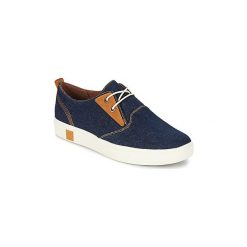 Buty Timberland AMHERST CANVAS PTO. Niebieskie trampki męskie Timberland, bez wzorów, bez zapięcia. Za 335,30 zł.