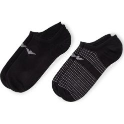 Zestaw 2 par stopek unisex EMPORIO ARMANI - 304228 9P293 00020 r.39/46 Nero. Czarne skarpetki damskie Emporio Armani, bez wzorów, z elastanu. Za 69,00 zł.