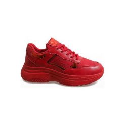 Czerwone modne obuwie sportowe B318-17. Czerwone buty sportowe damskie ButyModne, bez wzorów, sportowe. Za 79,00 zł.