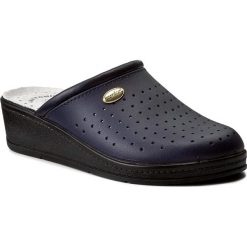 Klapki SANITAL-FLEX - 707 Blue. Niebieskie klapki damskie marki Sanital-Flex, ze skóry, na obcasie. Za 99,00 zł.