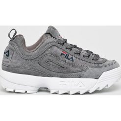 Fila - Buty Disruptor. Szare buty sportowe damskie Fila, bez wzorów, ze skóry, sportowe. W wyprzedaży za 399,90 zł.