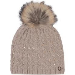 Czapka GRANADILLA - Cashmere Swaroski JG5332 Beige 031. Brązowe czapki damskie Granadilla, bez wzorów, z wełny. W wyprzedaży za 329,00 zł.