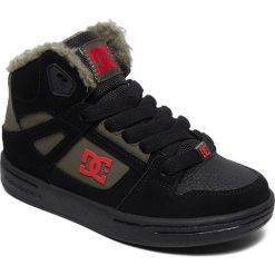 DC chłopięce tenisówki Pure High-Top 34 czarny/szary. Szare buty chłopięce sportowe DC, ze skóry, bez zapięcia. Za 282,00 zł.