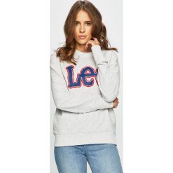 Lee - Bluza. Szare bluzy męskie Lee, m, z nadrukiem, z bawełny, z okrągłym kołnierzem, bez rękawów, bez kaptura. W wyprzedaży za 139,90 zł.