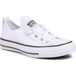 Trampki CONVERSE - Ctas Shoreline Knit Slip 565490C White/Black/White. Białe półbuty damskie Converse, bez wzorów, z gumy, bez zapięcia. Za 269,00 zł.