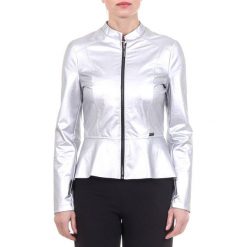 Kurtka w kolorze srebrnym. Szare kurtki damskie V Italia by Versace, l, bez wzorów, bez kaptura. W wyprzedaży za 399,95 zł.