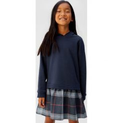 Mango Kids - Sukienka dziecięca Belu 110-164 cm. Niebieskie sukienki dziewczęce Mango Kids, bez wzorów, z bawełny, casualowe, z długim rękawem, długie, maxi, rozkloszowane. Za 89,90 zł.