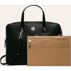 Tommy Hilfiger - Torba na laptopa. Czarne torby na laptopa TOMMY HILFIGER, w paski, ze skóry ekologicznej. Za 699,90 zł.