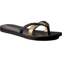 Japonki IPANEMA - Kirei Fem 81805 Black/Gold 24006. Czarne klapki damskie marki Ipanema, bez wzorów, z tworzywa sztucznego, bez obcasa. Za 54,99 zł.