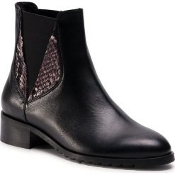 Sztyblety ANN MEX - 1221 01S+04J Czarny. Czarne kozaki damskie Ann Mex, ze skóry, bez obcasa, bez zapięcia. Za 399,00 zł.
