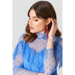 Kolczyki damskie: NA-KD Accessories Kolczyki chwosty z kolorowych koralików – Red
