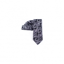 KRAWAT JEDWABNY GREY ORIENTAL. Szare krawaty męskie marki R3s men's accessories, z jedwabiu. Za 99,00 zł.