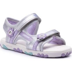 Sandały GEOX - J S.Hahiti G. B J928ZB 0AJ15 C1007 S Silver. Szare sandały dziewczęce Geox, ze skóry ekologicznej, bez zapięcia. W wyprzedaży za 209,00 zł.
