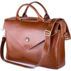 GLORIA skórzana torba damska na laptopa VINTAGE BROWN. Brązowe torby na laptopa FeliceGold, w paski, z bawełny, eleganckie. Za 499,00 zł.