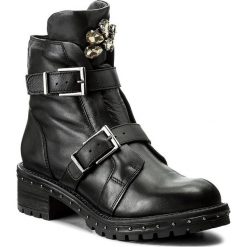Botki BRONX - 47012-A BX 1417 Black/Gunmetal 188. Czarne buty zimowe damskie marki Bronx, z materiału, na obcasie. W wyprzedaży za 289,00 zł.