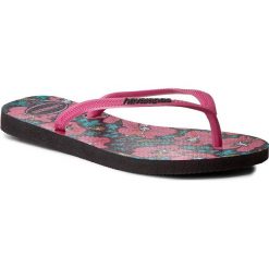 Japonki HAVAIANAS - Slim Floral 41298488906 Black/Pink Orch. Różowe crocsy damskie marki Havaianas, z tworzywa sztucznego. Za 119,00 zł.
