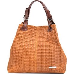 Torebki klasyczne damskie: Skórzana torebka w kolorze koniaku – (S)36 x (W)30 x (G)17 cm